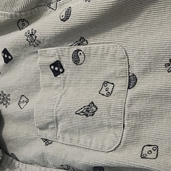 Lucky Green Craps High Roller Corduroy Button-Down Dice Shirt 100 % Cotton Large - Picture 10 of 11